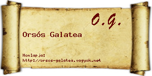 Orsós Galatea névjegykártya